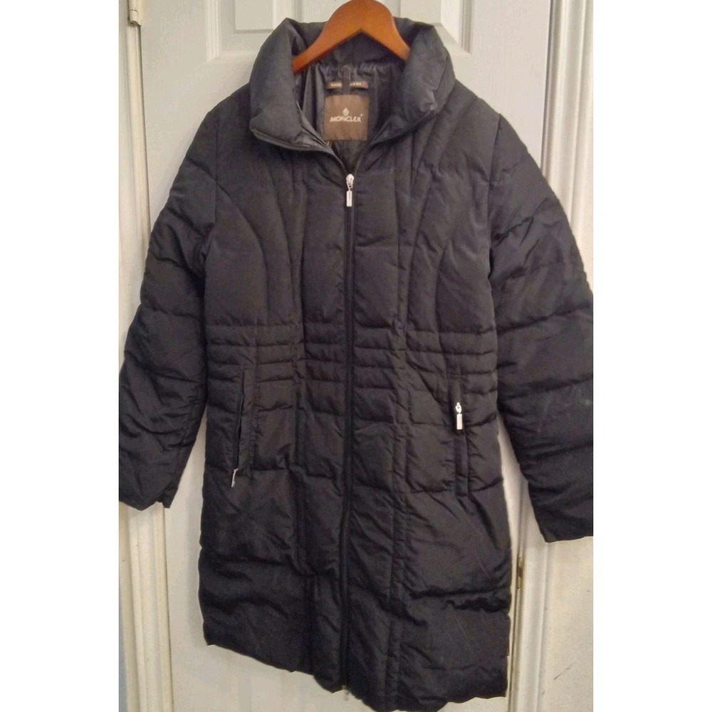 Moncler Down Puffer‎ Coat Quilted Padded Winter Jacket Black L 37, Bust 19